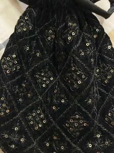 Black Sequin Pouch