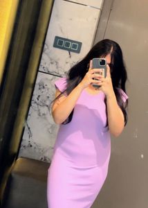 Lilac Bodycon Midi Dress
