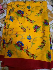 Yellow Silk Daily Wear Saree