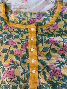 Yellow Flower Pattern Top