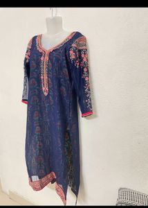 Pakistani Suit Navy Blue With Dupatta
