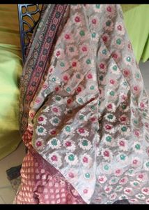Designer Multicolour Silk With Handwork Touc