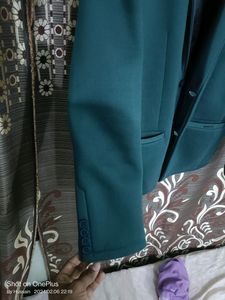Peacock Green Men Formal/Festive Blazer