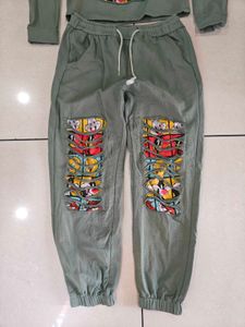 Cartoon Print Hoodie &amp; Pants Set