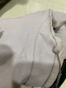 Beige leather Jacket