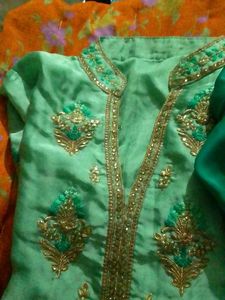 Green Embroidered Salwar Kameez