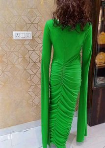 Green Ruched Party Dress