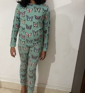 Butterfly Print Long Sleeve Top and pajama