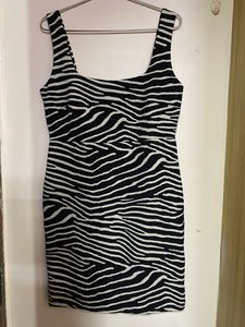 Zebra Print Black And White Dress- H&amp;M
