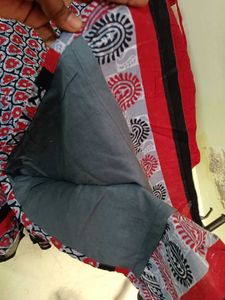 Red &amp; Gray Floral Salwar Kameez