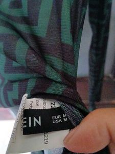 Patterned Long Sleeve Bodysuit - M Size