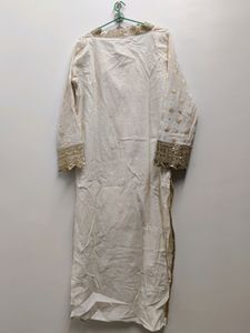 Off-white Party Wear Top And Duppataas