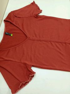 Tokyo Talkies Rust Coloed Top For Women