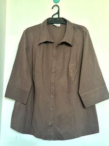 Brown Button-Up Shirt