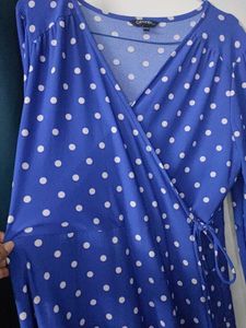 Chic Blue Polka Dot Dress