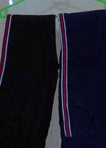 Pair Of 2 Stretchable Trousers (Black and Blue)