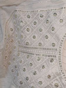 Elegant White Kurta for women (L) size