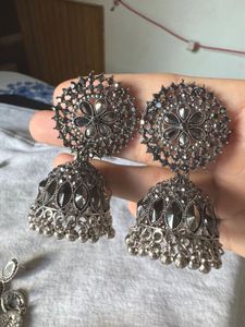 Silver Jhumka Earrings