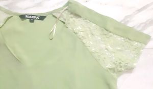 Lime Green Lace Tunic Top