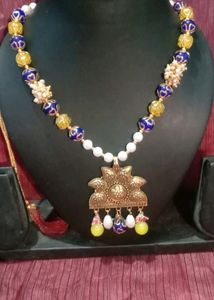 2 Combo Cristal Moti Neck Piece