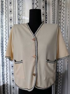 Vintage Cream Button-Up Top