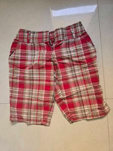 Free With Order Above 199 Red Plaid Bermuda Short