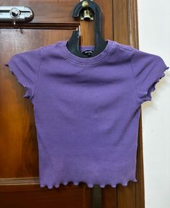 Purple Ribbed Top