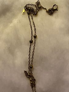 Gold Tone Bow Pendant Necklace
