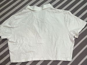 H&amp;M White Polo Crop Top