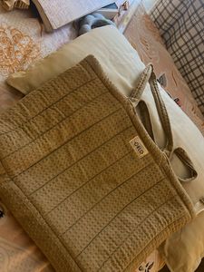 ORLO Beige Quilted Tote Bag
