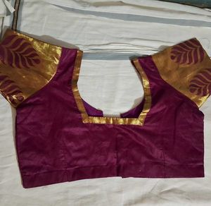 Burgundy &amp; Gold Sari Blouse