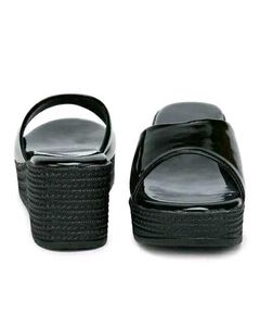Black Wedge Platform Slides