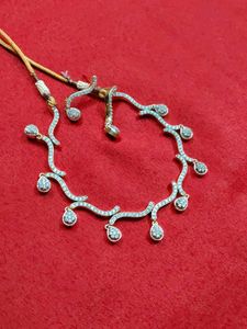 American Diamond Necklace With Earrings