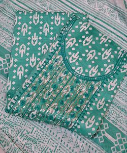 Teal Printed Salwar Kameez Suit