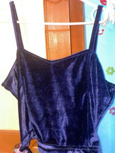 Blue Velvet Co-ord Set with belt