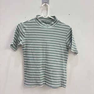 Striped Mock Neck Top