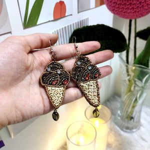 Sparkling Ice Cream Handmade Beaded Earrings🍦