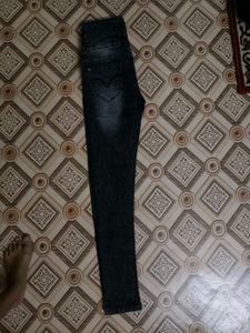 Distressed High-Waisted Black Jeans