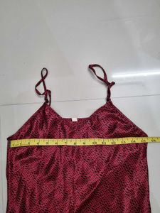 Red Animal Print Short Nightie