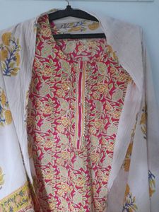 Floral cotton used Kurta Set