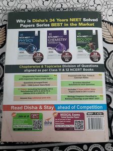 Disha Publication 34yrs PYQ For NEET Preparation