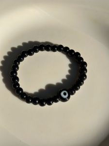 Lampwork Glass Black Evileye Bracelet