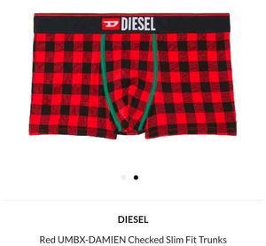 Diesel Red Plaid Boxer Briefs