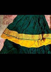 Emerald &amp; Gold Sharara Pants