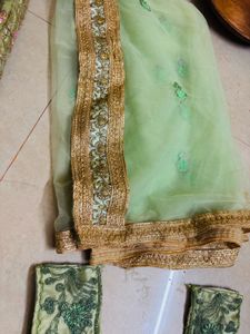 Embroidered Lehenga Skirt &amp; Dupatta Set