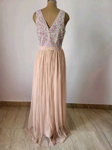 Sequin Top &amp; Ruffle Gown