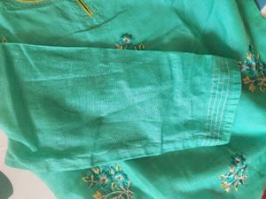 Green Embroidery Kurta