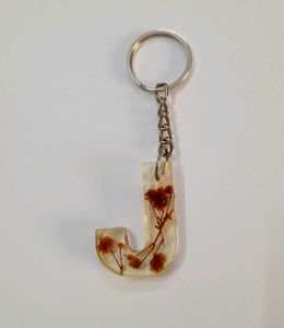 J Initial Keychain