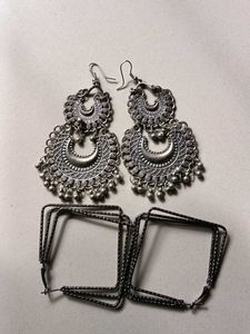 Silver Crescent Moon Earrings