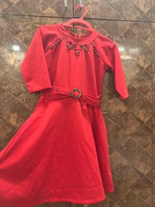 Red Dress with Embellishments